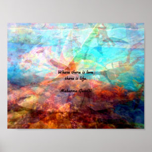 Gandhi Inspirerend Quote over liefde, leven en hoo Poster