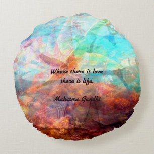 Gandhi Inspirerend Quote over liefde, leven en hoo Rond Kussen