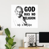 Gandhi over God Poster (Thuiskantoor)