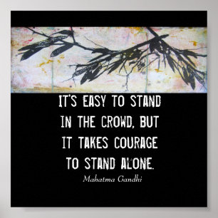 Gandhi over moedige motivatie natuur poster