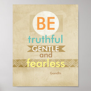 Gandhi poster motivatie citaat noodlijdende sepia