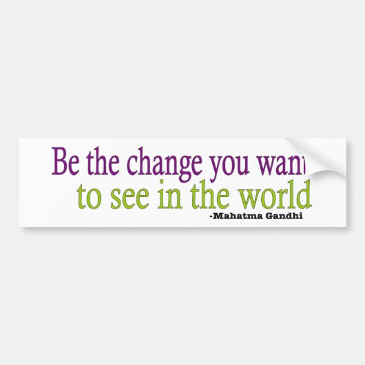 Gandhi Quote Bumpersticker (Voorkant)