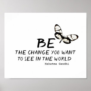 Gandhi quote poster is de verandering zwart-wit