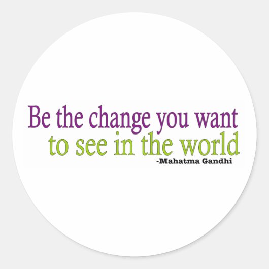 Gandhi Quote Ronde Sticker (Voorkant)
