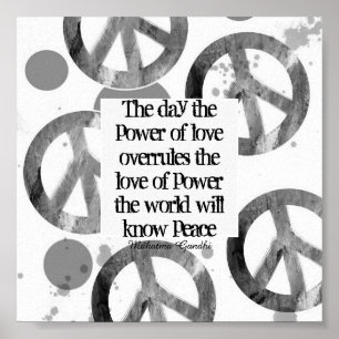 Gandhi-vredescitaat over het ontwerp van het vrede poster