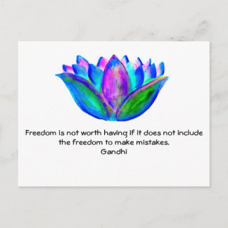 Gandhi Vrijheid Quote Met Lotus Blossom Foto Briefkaart