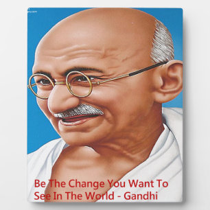 Gandhi & Wees de Verandering Citaat Fotoplaat