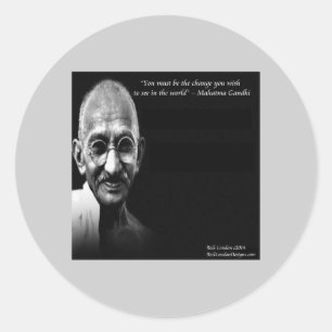 Gandhi Wees de Verandering Wijsheid Quote Ronde Sticker
