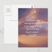 Gandhi wijsheid citaat met bruine hemel briefkaart (Voorkant / Achterkant)