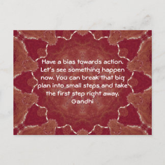 Gandhi Wisdom Quotation Gezegde over Actie Briefkaart