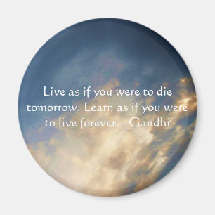 Gandhi Wisdom Quote met Blue Sky wolken Magneet