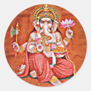 Ganesh Art Ronde Sticker
