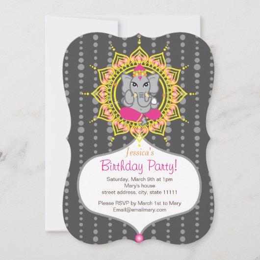 Ganesh Birthday party 5 x 7 inch Kaart (Voorkant)