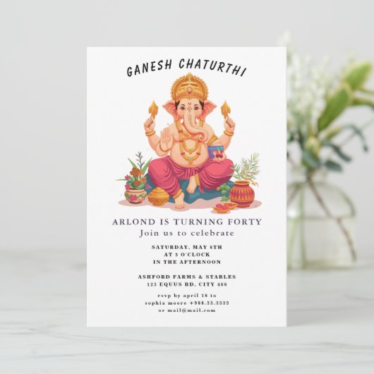 ganesh chaturthi Invitation d'anniversaire (Debout devant)