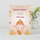 Ganesh Chaturthi kaart Digitale Ganpati nodigt uit (Staand voorkant)