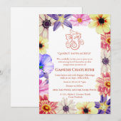 Ganesh Chaturthi Puja Floral Kaart (Voorkant / Achterkant)