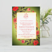 Ganesh Chaturthi Puja Floral Kaart (Staand voorkant)