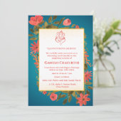 Ganesh Chaturthi Puja Floral Kaart (Staand voorkant)