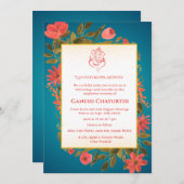 Ganesh Chaturthi Puja Floral Kaart (Voorkant / Achterkant)