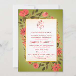 Ganesh Chaturthi Puja Floral Kaart