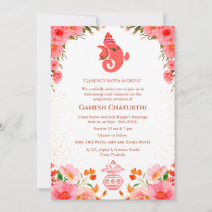 Ganesh Chaturthi Puja Floral Kaart