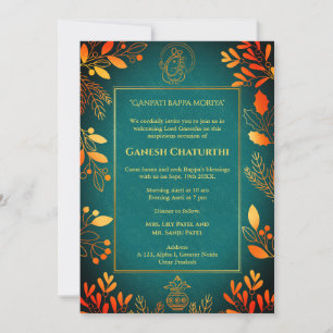 Ganesh Chaturthi Puja gouden elementen Kaart