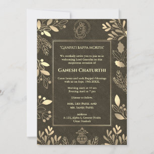 Ganesh Chaturthi Puja gouden elementen Kaart