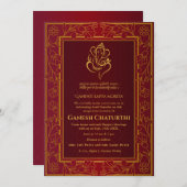 Ganesh Chaturthi Puja Kaart (Voorkant / Achterkant)