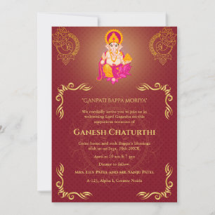 Ganesh Chaturthi Puja Roya gouden elementen Kaart