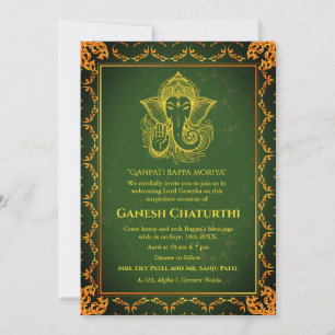Ganesh Chaturthi Puja Roya gouden elementen Kaart