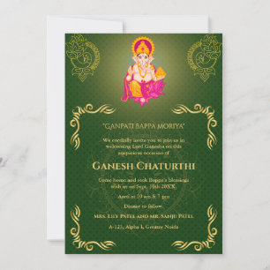 Ganesh Chaturthi Puja Roya gouden elementen Kaart