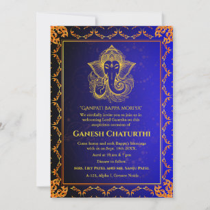Ganesh Chaturthi Puja Roya gouden elementen Kaart