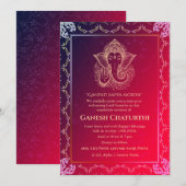 Ganesh Chaturthi Puja Roya gouden elementen Kaart (Voorkant / Achterkant)