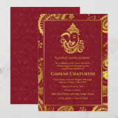 Ganesh Chaturthi Puja Roya gouden elementen Kaart (Voorkant / Achterkant)