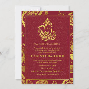 Ganesh Chaturthi Puja Roya gouden elementen Kaart