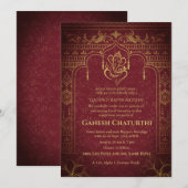 Ganesh Chaturthi Puja Roya gouden elementen Kaart (Voorkant / Achterkant)