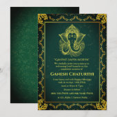 Ganesh Chaturthi Puja Roya gouden elementen Kaart (Voorkant / Achterkant)