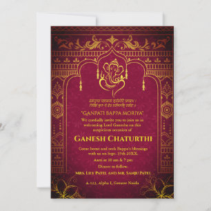 Ganesh Chaturthi Puja Roya gouden elementen Kaart