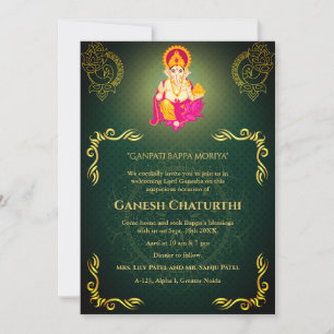 Ganesh Chaturthi Puja Roya gouden elementen Kaart