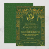 Ganesh Chaturthi Puja Roya gouden elementen Kaart (Voorkant / Achterkant)
