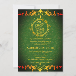 Ganesh Chaturthi Puja Roya gouden elementen Kaart