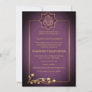 Ganesh Chaturthi Puja Royal Golden Kaart