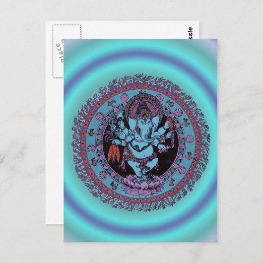 Ganesh Dancer Briefkaart (Voorkant / Achterkant)