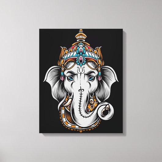 Ganesh Elephant Canvas Afdruk (Voorkant)