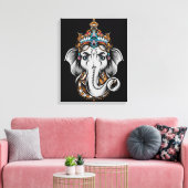Ganesh Elephant Canvas Afdruk (Insitu (Woonkamer))