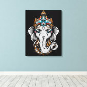 Ganesh Elephant Canvas Afdruk (Insitu (Houten vloer))
