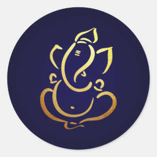 Ganesh Ganpati Indiase God Hindoe Huwelijk Bla Ronde Sticker