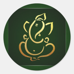 Ganesh Ganpati Indiase God Hindoe Huwelijk Gro Ronde Sticker