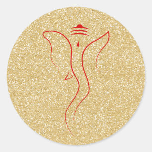 Ganesh Gold Ronde Sticker