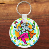 Ganesh in het kleurrijke ontwerp van de regenboog sleutelhanger (Voorkant)